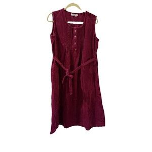 Vtg Anthony Richard’s Women’s Large Corduroy Pintuck Romper Dress Cottage Y2K